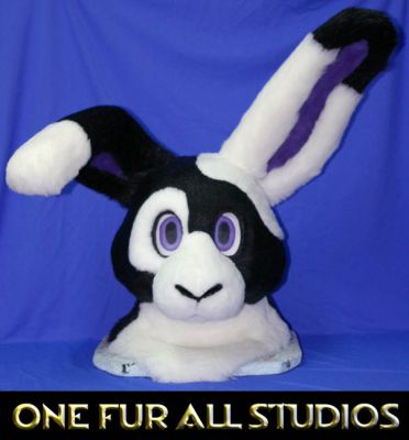The coloration on this character is the most unique feature.  The white and black patches give him a lot of character.  So does the purple eyes and inner-ear fluff.   It was challenging, but I think he turned out well.

