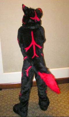 This suit shows off the back design.  
